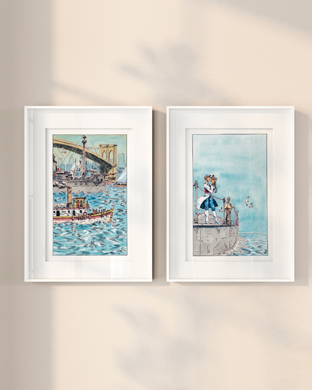 Duo d'illustrations Vingt-mille lieues sous les mers