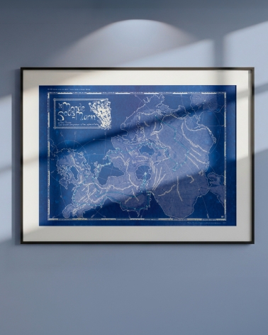 Carte Le Monde sous-marin, 20 000 lieues sous les mers illustré par Thomas Vernus.