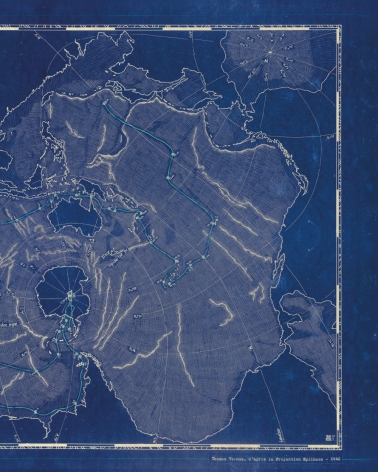 Carte Le Monde sous-marin, 20 000 lieues sous les mers illustré par Thomas Vernus.
