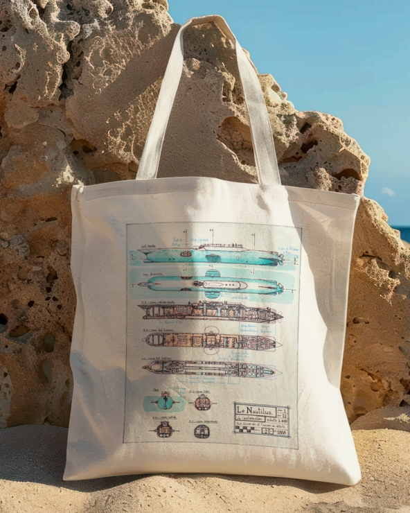 Tote-bag Nautilus, illustration de Thomas Vernus