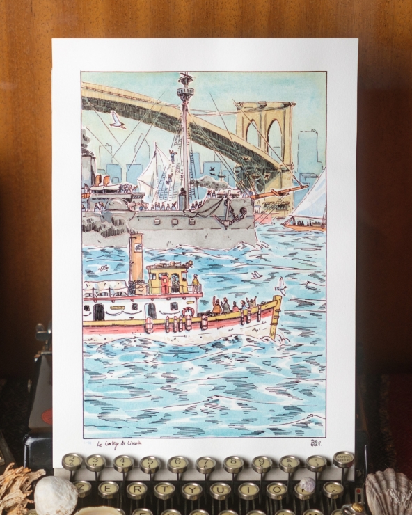 Illustration Originale de Thomas Vernus pour 20 000 Lieues sous les Mers de Jules Verne.