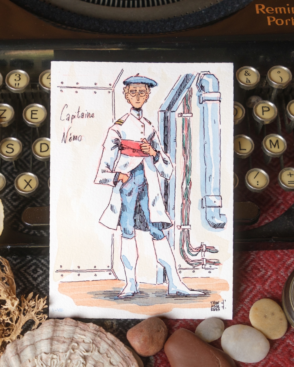 Illustration Originale de Thomas Vernus pour 20 000 Lieues sous les Mers de Jules Verne.