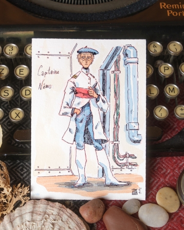 Illustration Originale de Thomas Vernus pour 20 000 Lieues sous les Mers de Jules Verne.