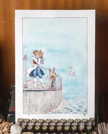 Illustration Originale de Thomas Vernus pour 20 000 Lieues sous les Mers de Jules Verne.