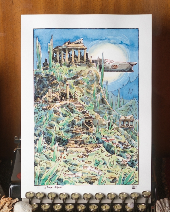 Illustration Originale de Thomas Vernus pour 20 000 Lieues sous les Mers de Jules Verne.