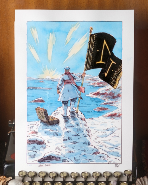 Illustration Originale de Thomas Vernus pour 20 000 Lieues sous les Mers de Jules Verne.