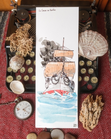 Illustration Originale de Thomas Vernus pour 20 000 Lieues sous les Mers de Jules Verne.
