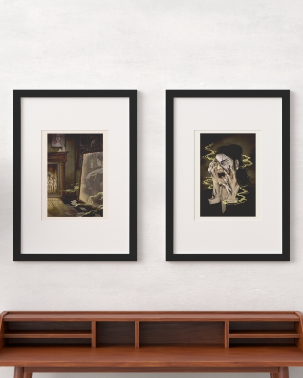 Duo d'illustrations Dr Jekyll et Mr Hyde.