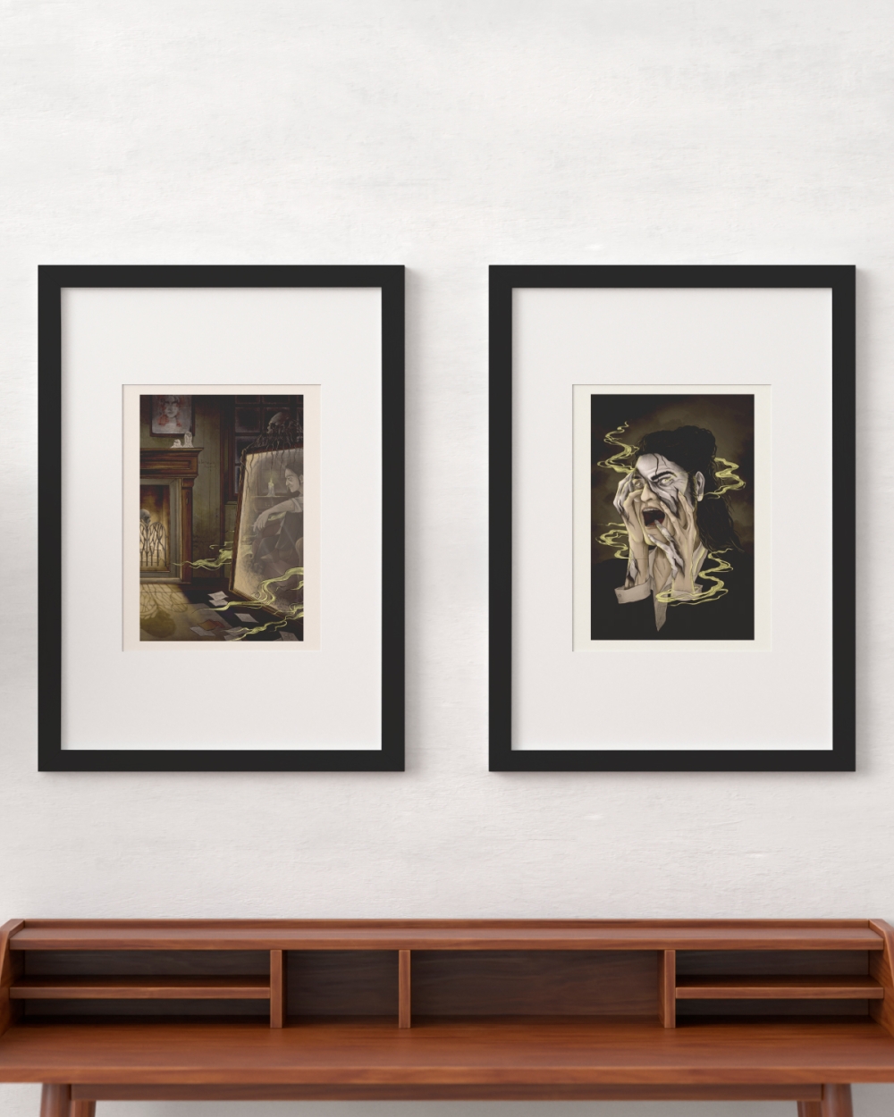 Duo d'illustrations Dr Jekyll et Mr Hyde.
