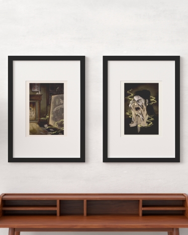 Duo d'illustrations Dr Jekyll et Mr Hyde.