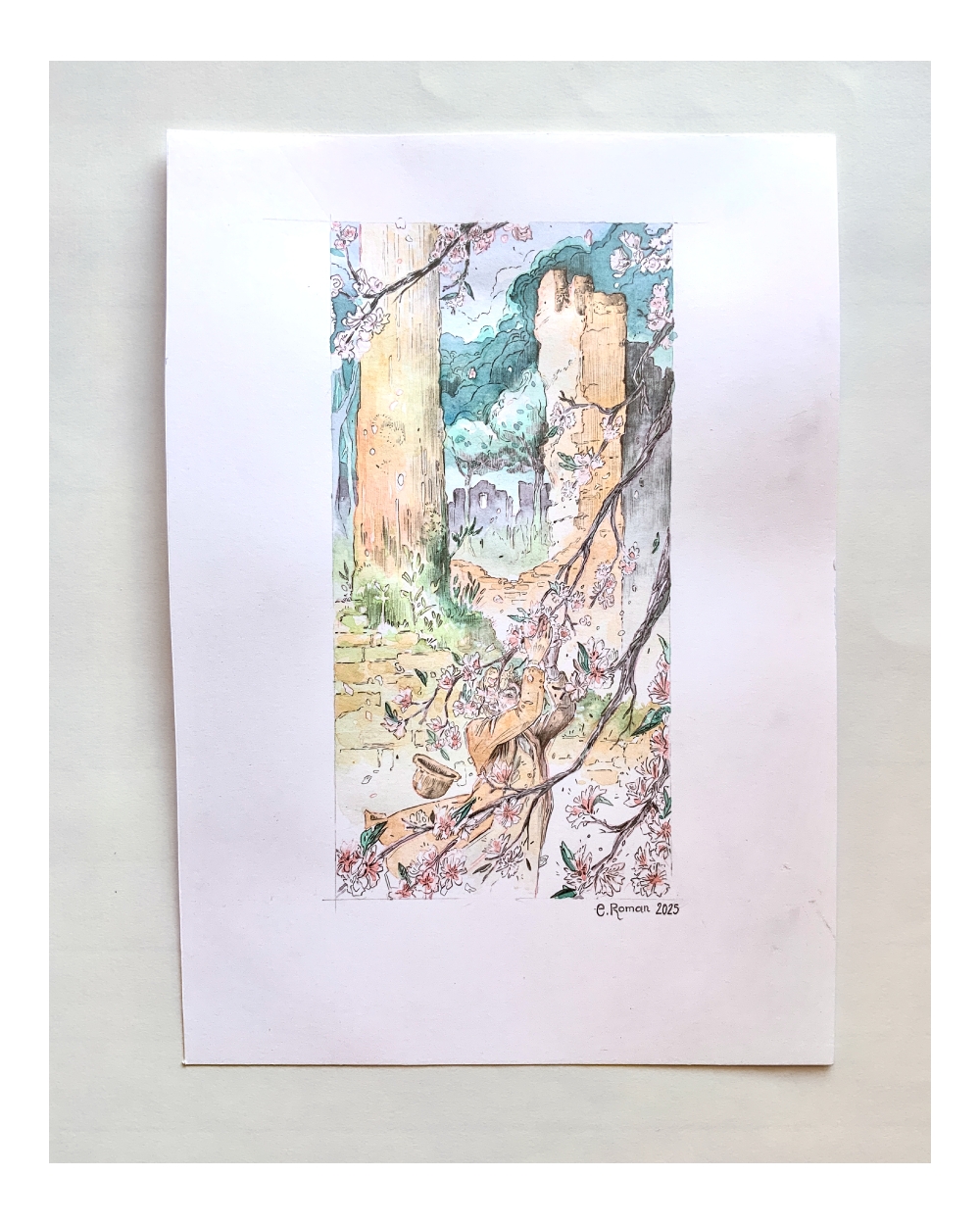 Illustration Originale d'Elsa Roman pour Daisy Miller - Sylphe indolent