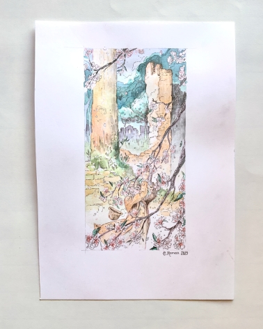 Illustration Originale d'Elsa Roman pour Daisy Miller - Sylphe indolent