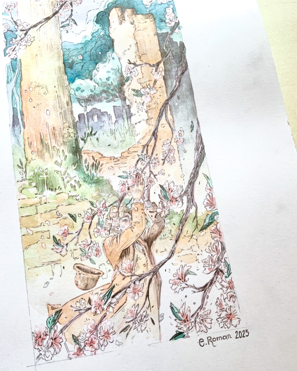 Illustration Originale d'Elsa Roman pour Daisy Miller - Sylphe indolent