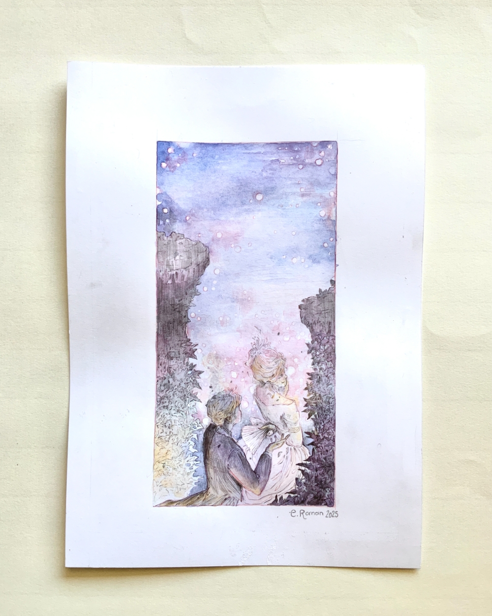 Illustration Originale d'Elsa Roman pour Daisy Miller - Jeunesse et antiquité