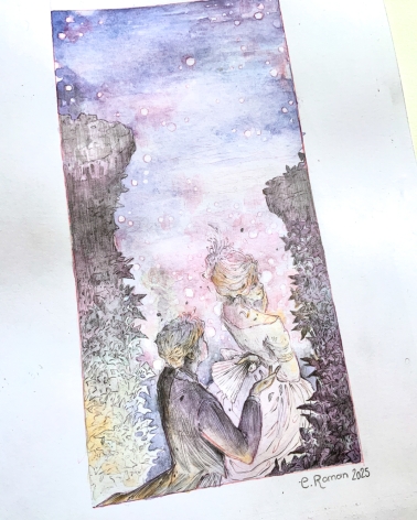 Illustration Originale d'Elsa Roman pour Daisy Miller - Jeunesse et antiquité