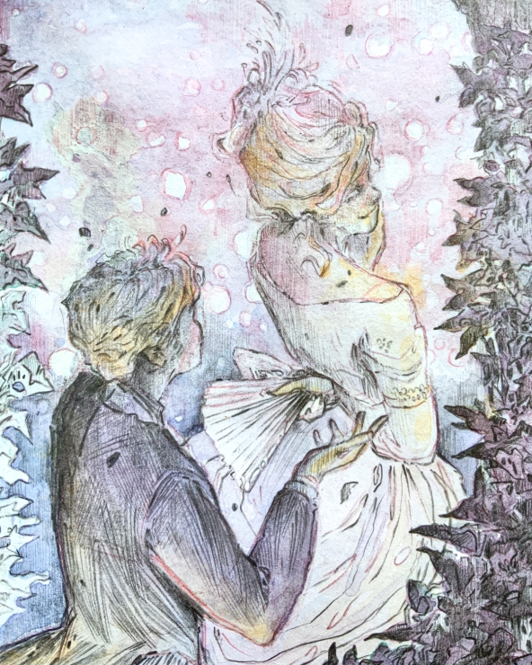 Illustration Originale d'Elsa Roman pour Daisy Miller - Jeunesse et antiquité