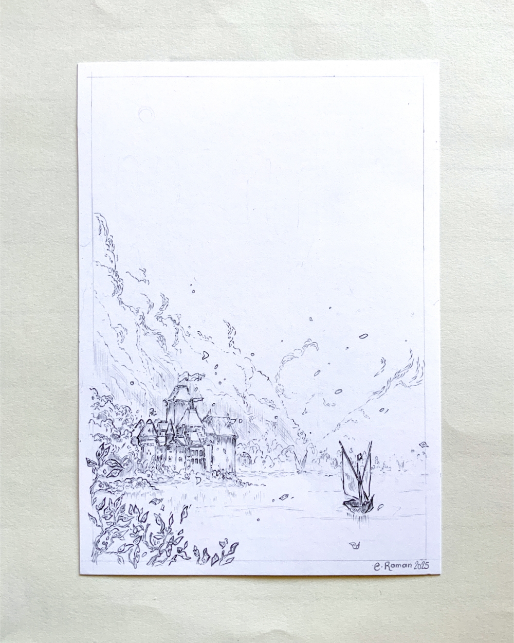 Illustration Originale d'Elsa Roman pour Daisy Miller - Château de Chillon