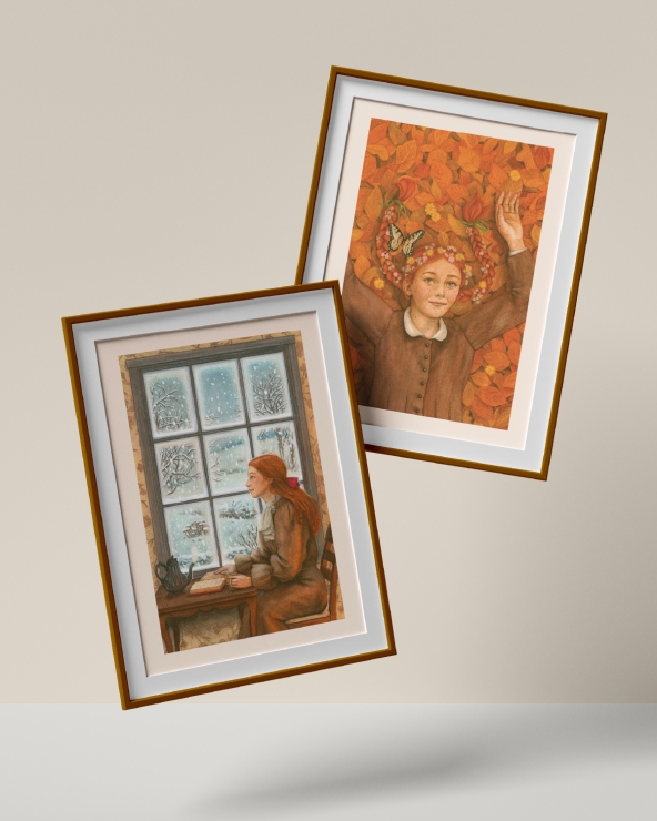 Duo d'illustrations Anne de Green Gables.