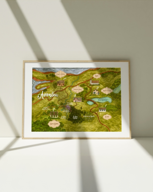 Carte d'Avonlea, Anne de Green Gables illustré d'Adeline Martin