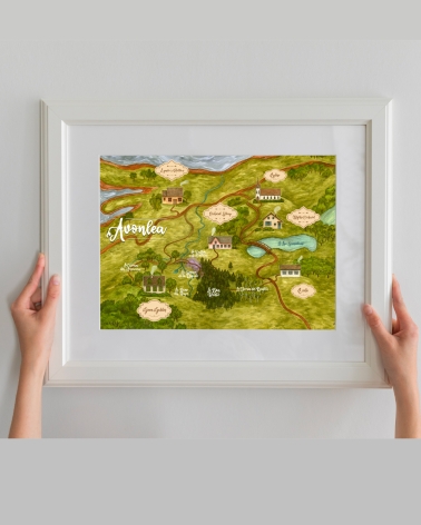 Carte d'Avonlea, Anne de Green Gables illustré d'Adeline Martin