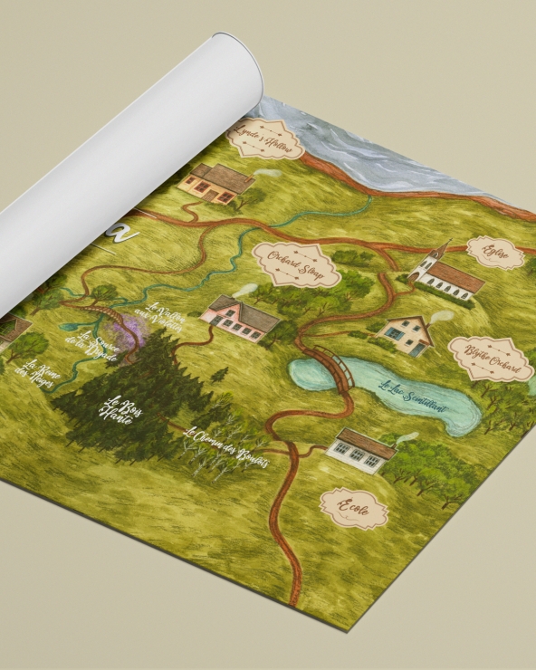 Carte d'Avonlea, Anne de Green Gables illustré d'Adeline Martin