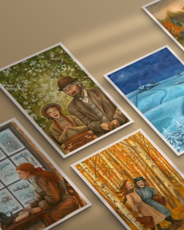 Suite d'illustrations Anne de Green Gables d'Adeline Martin