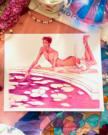 Illustration Originale de Naïade Lacolomb pour Chéri de Colette