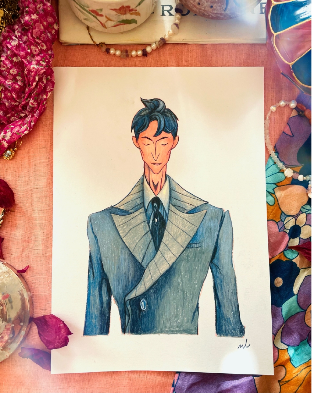 Illustration Originale de Naïade Lacolomb pour Chéri de Colette