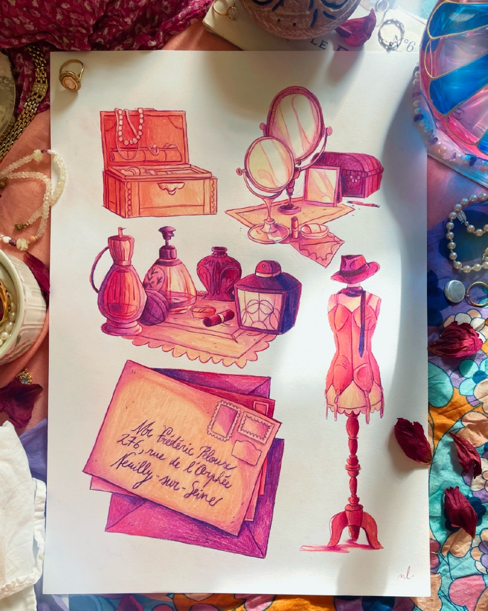 Illustration Originale de Naïade Lacolomb pour Chéri de Colette