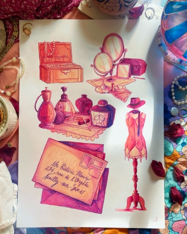 Illustration Originale de Naïade Lacolomb pour Chéri de Colette