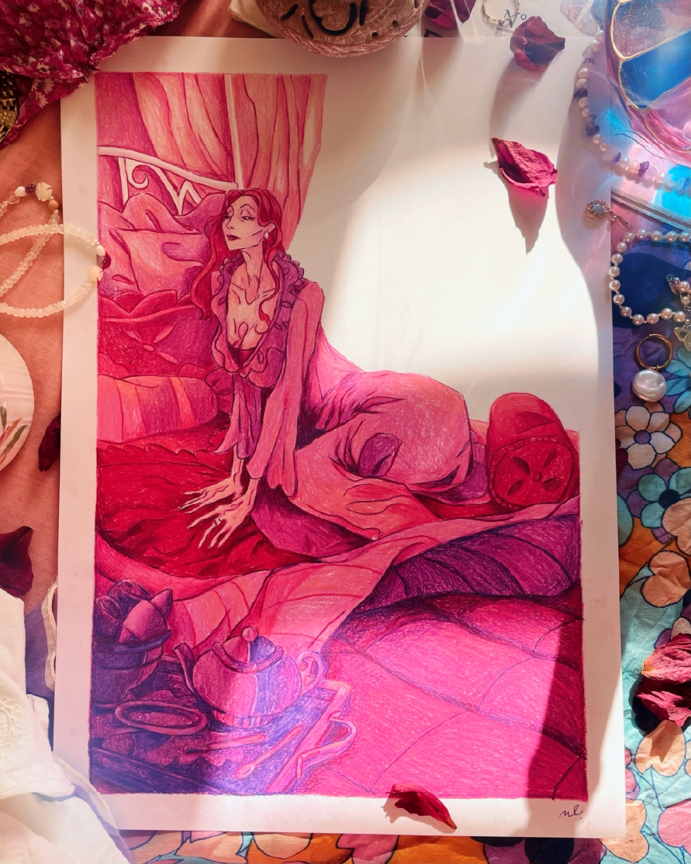 Illustration Originale de Naïade Lacolomb pour Chéri de Colette