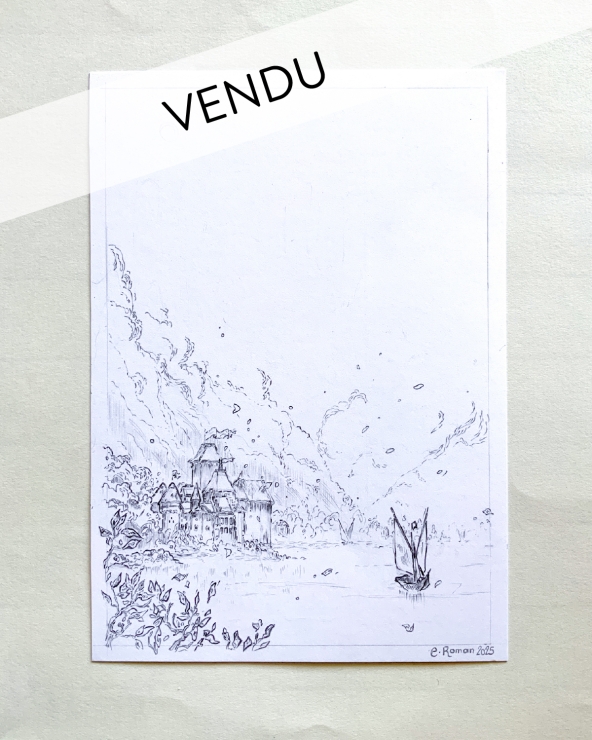 Illustration Originale d'Elsa Roman pour Daisy Miller - Château de Chillon