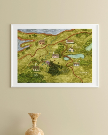 Carte d'Avonlea, Anne de Green Gables illustré d'Adeline Martin