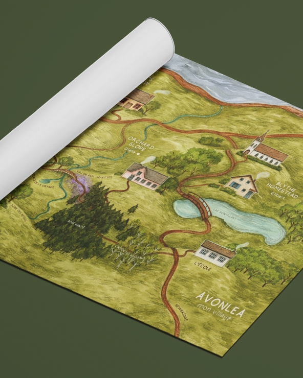 Carte d'Avonlea, Anne de Green Gables illustré d'Adeline Martin