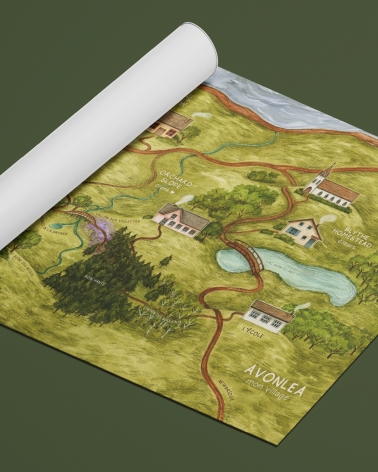 Carte d'Avonlea, Anne de Green Gables illustré d'Adeline Martin