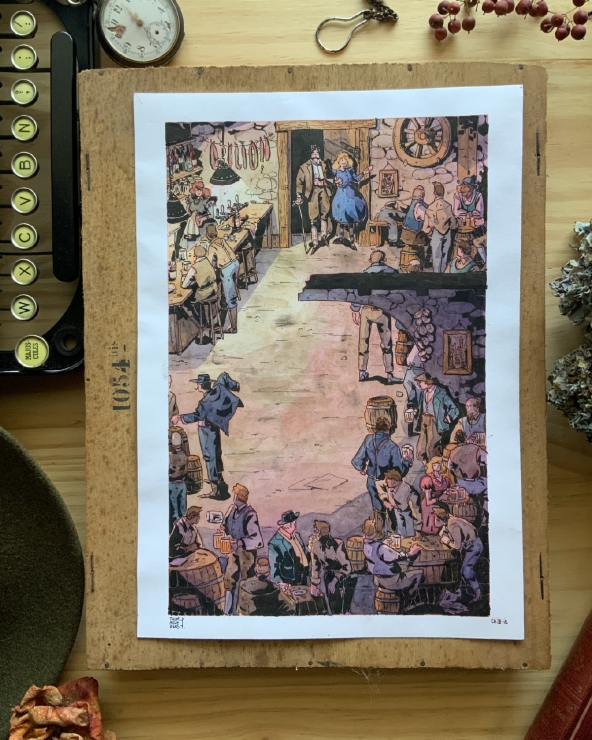 Illustration Originale de Thomas Vernus pour Le Chateau de Franz Kafka.