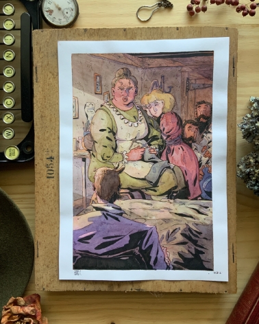 Illustration Originale de Thomas Vernus pour Le Chateau de Franz Kafka.