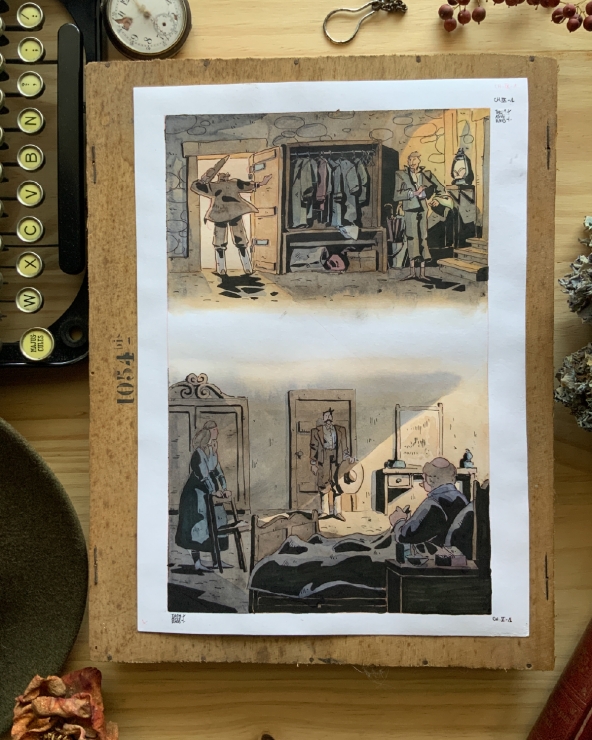 Illustration Originale de Thomas Vernus pour Le Chateau de Franz Kafka.