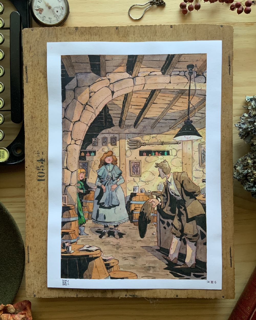 Illustration Originale de Thomas Vernus pour Le Chateau de Franz Kafka.