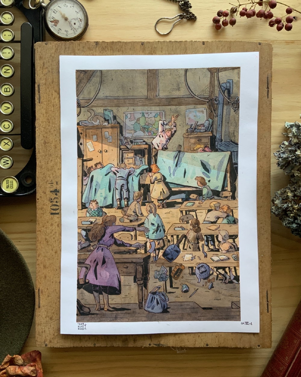 Illustration Originale de Thomas Vernus pour Le Chateau de Franz Kafka.