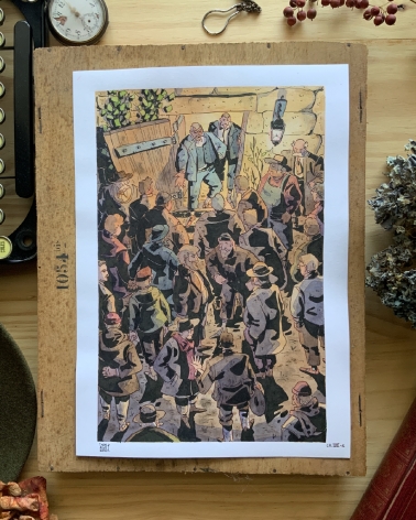 Illustration Originale de Thomas Vernus pour Le Chateau de Franz Kafka.
