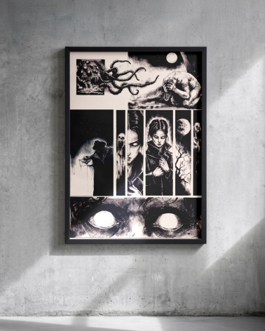 Affiche Illustration Le Monstre sur le Seuil